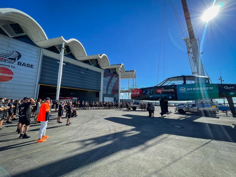 Emirates Team New Zealand launch their hydrogen powered foiling chase boat at the team base in Auckland - photo © Emirates Team New Zealand