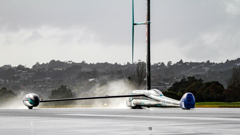 Project Speed - hits 120kmh Emirates Team New Zealand - Test run - Whenupai -May 20, photo copyright Richard Gladwell - Sail-World.com/nz taken at Royal New Zealand Yacht Squadron and featuring the ACC class