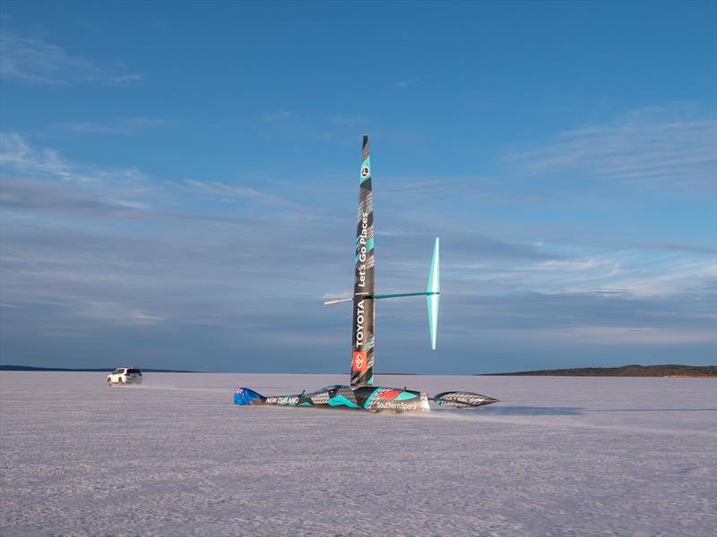 Emirates Team New Zealand's wind powered land speed world record attempt at South Australia's Lake Gairdner - photo © Emirates Team New Zealand / James Somerset