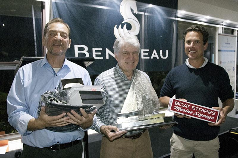 Graham Raspass, Bob Batchelor (Skipper of Spinnaker Division winner, Beau Soleil) and Micah Lane. - photo © John Curnow