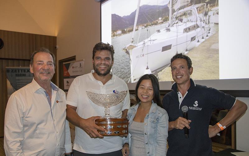 2019 Beneteau Cup winners, Emir Ruzdic and Xin Li, are flanked by Graham Raspass (L) and Micah Lane (R) photo copyright John Curnow taken at Cruising Yacht Club of Australia and featuring the Beneteau class