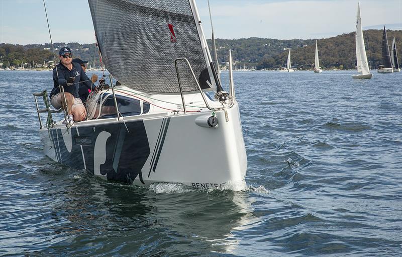 Heading up Pittwater towards Lion Island in the Beneteau Cup with the new First 27, Blizzard. - photo © John Curnow