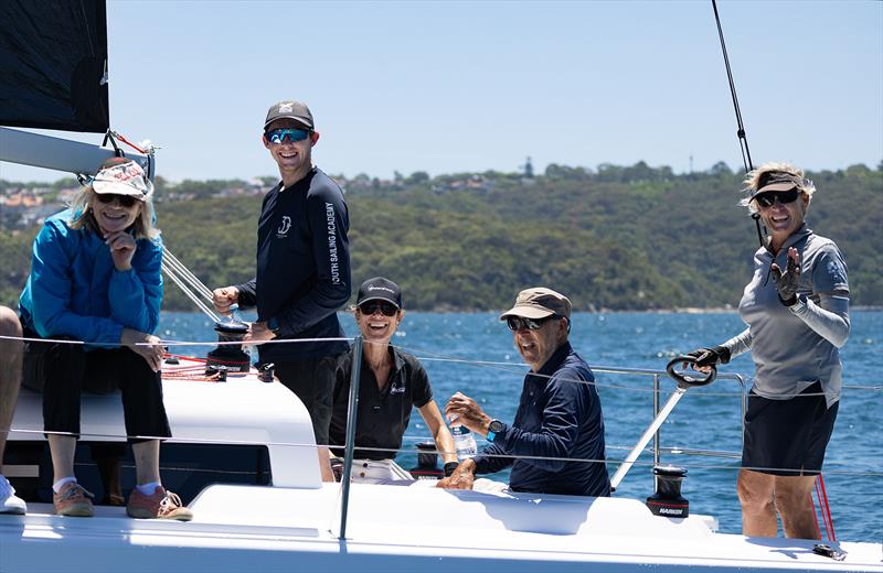 The great Wendy Tuck with the tiller of the new First 30 – now just try to get it back! - 2025 Beneteau Cup - photo © John Curnow