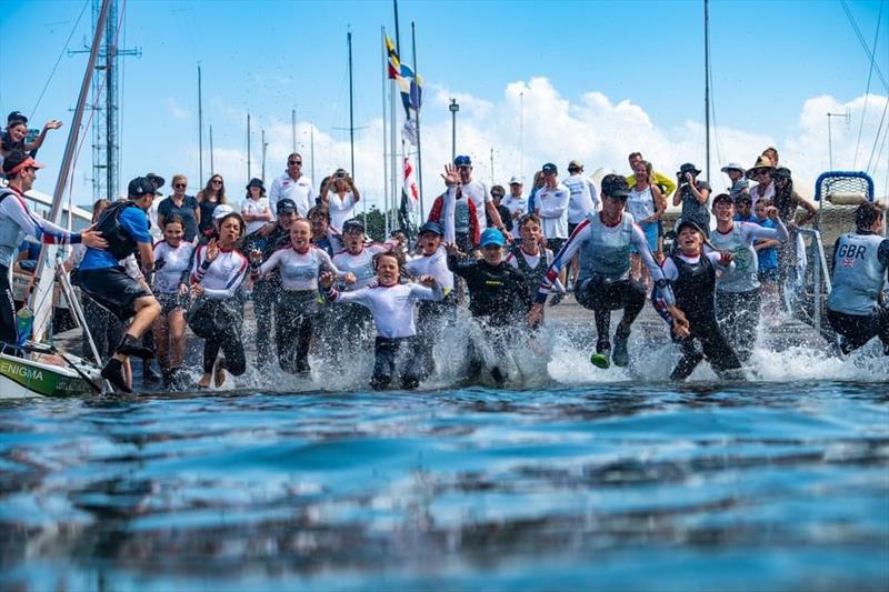 British celebrations at the Cadet Worlds in Melbourne photo copyright FSR Industries - Media House taken at Royal Yacht Club of Victoria and featuring the Cadet class