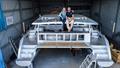 Delos 2.0, the custom-designed, aluminium expeditionary catamaran, under construction