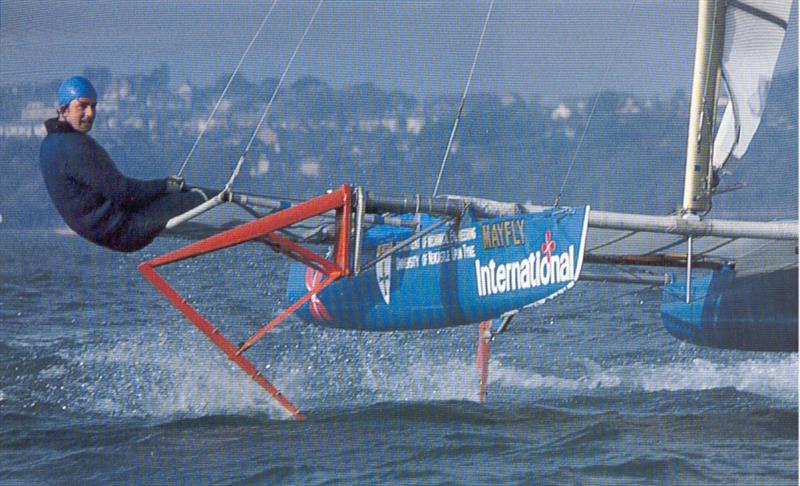 The other great partnership that underpinned foiling at Weymouth Speed Week was Philip Hansford's single handed Mayfly photo copyright Guy Gurney / www.guygurney.com taken at  and featuring the Catamaran class