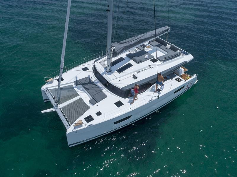 A walk-through of the new Fountaine Pajot Elba 45 is just one of the topics covered in the new Multihull Solutions Webinar Series photo copyright Gilles Martin-Raget taken at  and featuring the Catamaran class