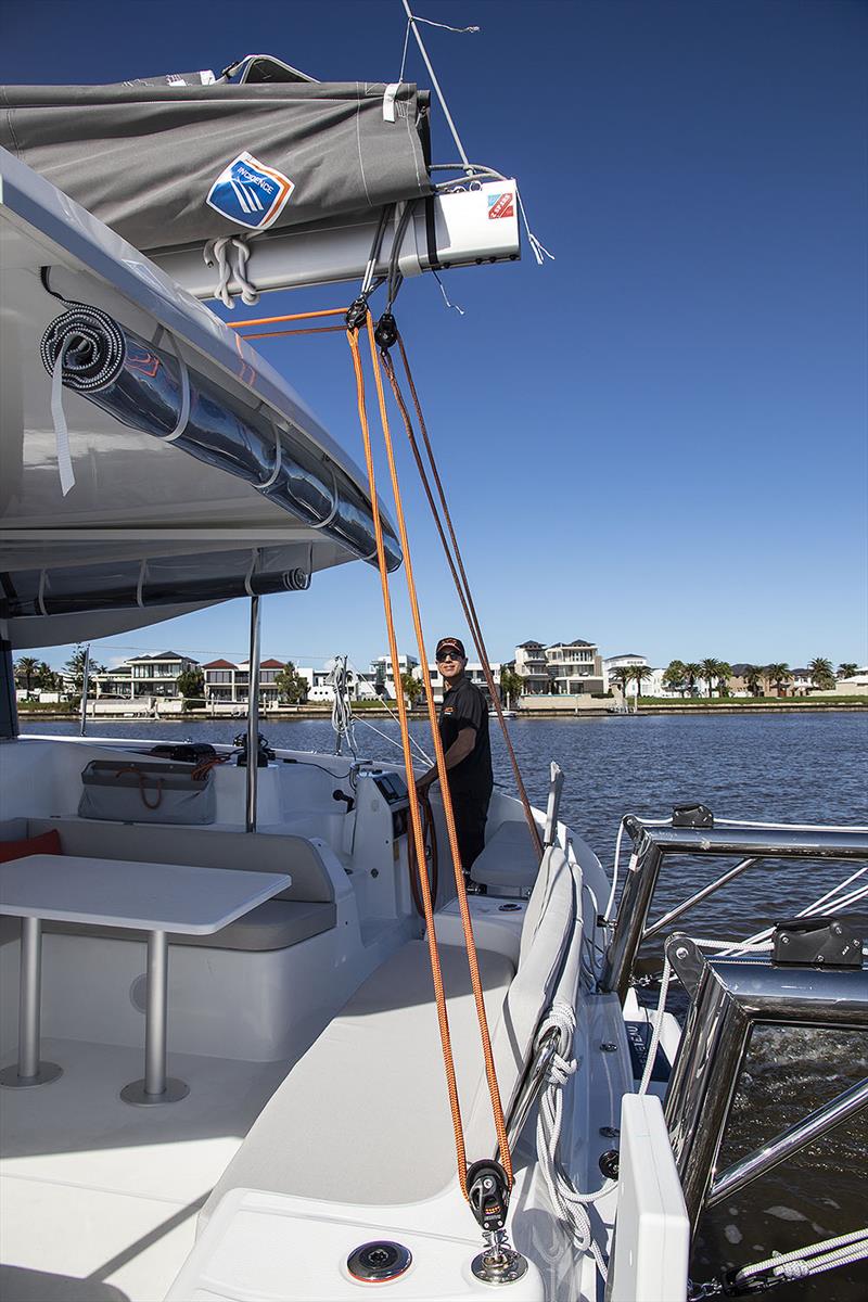 Twin Mainsheet system is great to use and very effective - Excess 11 photo copyright John Curnow taken at  and featuring the Catamaran class