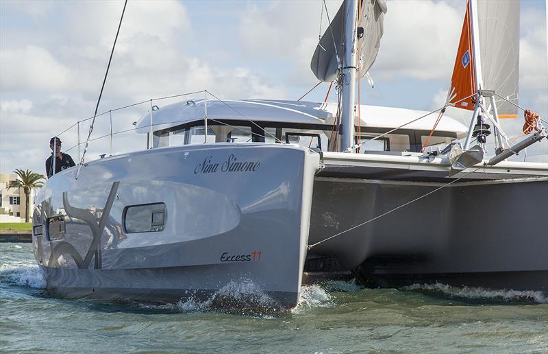 Knuckle out and we had barely 12 knots of breeze in the puffs at this stage - Excess 11 photo copyright John Curnow taken at  and featuring the Catamaran class