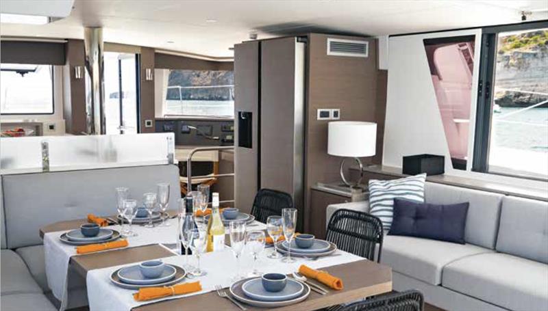 Bali 4.6 dining - photo © Yacht Share Mariner