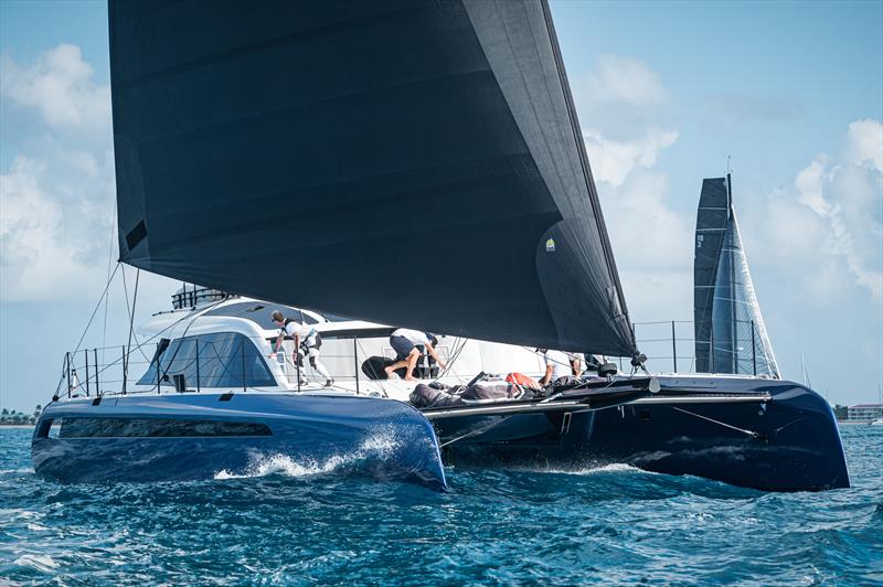 Layla on day 1 of the Caribbean Multihull Challenge photo copyright Laurens Morel taken at Sint Maarten Yacht Club and featuring the Catamaran class