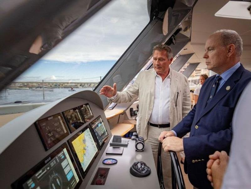 H.S.H. Prince Albert II of Monaco on board the MODX 70 - photo © Maëva Bardy