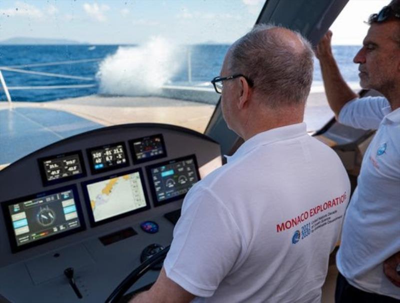 H.S.H. Prince Albert II of Monaco on board the MODX 70 - photo © Maëva Bardy