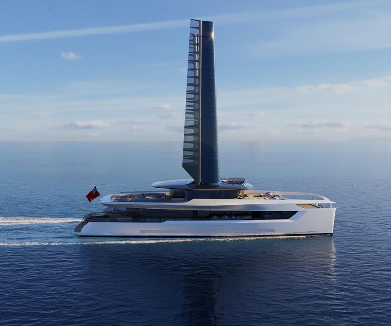 Dragonfly will make use of whatever breeze is on offer and can be automatically controlled, or 'trimmed' by the crew - no sheets or halyards required BTW - photo © Dixon Yacht Design