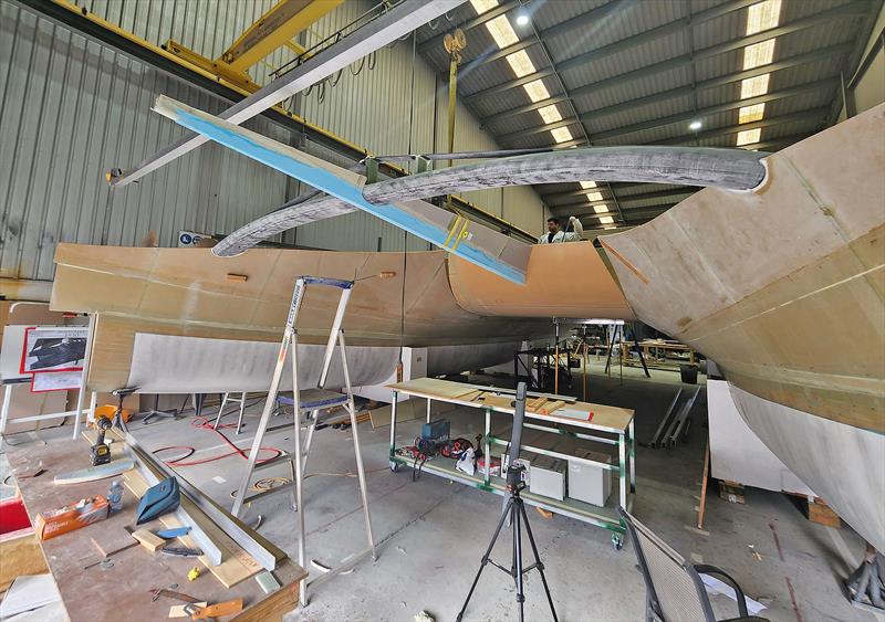 Carbon Fibre used where it counts - like the longeron and fore beam - Evening Star - photo © Mahi Boats