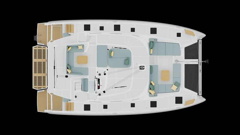 Lagoon 47 layout - Flybridge - photo © The Multihull Group