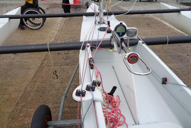 Alex Hovden's control lines are all led down the port side, asis the mainsheet jammer - photo © Marion Edwards