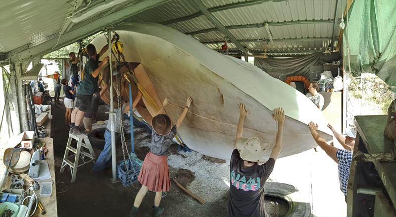 The various stages of construction of Pingu - the Suhali replica photo copyright Mike Smith taken at  and featuring the Classic Yachts class