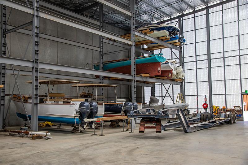 Inside the cavernous and configurable sry stacker - note the opaque Northern wall for light.. - photo © John Curnow