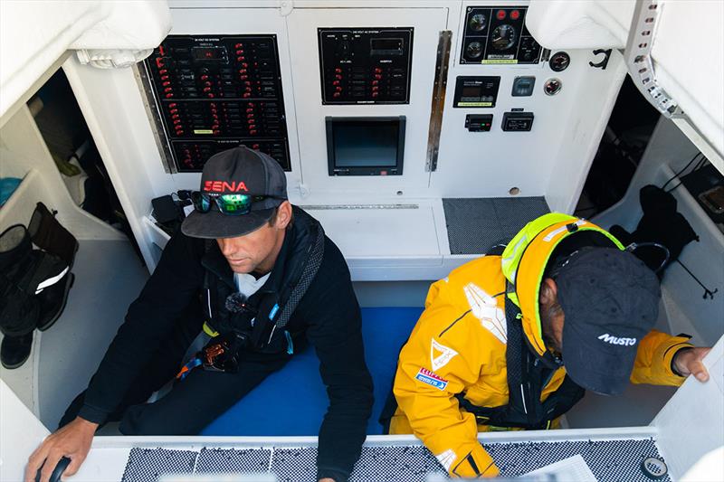 Clipper Race 3 Day 9 - Plotting tactics in the Nav Station of Dare To Lead - photo © OBR Meredith