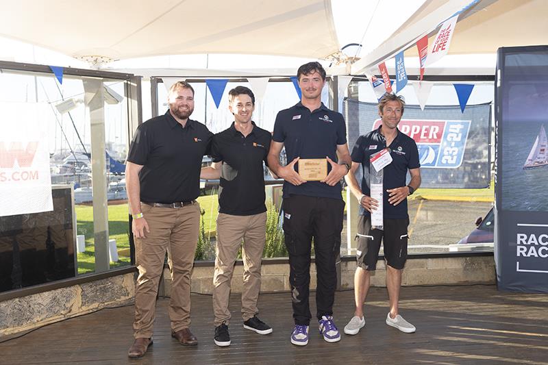 Ha Long Bay, Viet Nam receive Ocean Sprint pennant from Stephen and Christian from WA Rigging, on behalf of Marlow Ropes - Clipper Race 4: Marlow Roaring Forties Challenge - photo © Clipper Round the World Race
