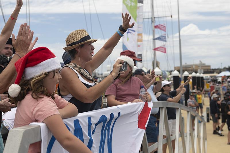 Race Crew Supporters cheer on their loved ones who will be spending the festive holidays at sea photo copyright Clipper Round the World Race taken at  and featuring the Clipper 70 class