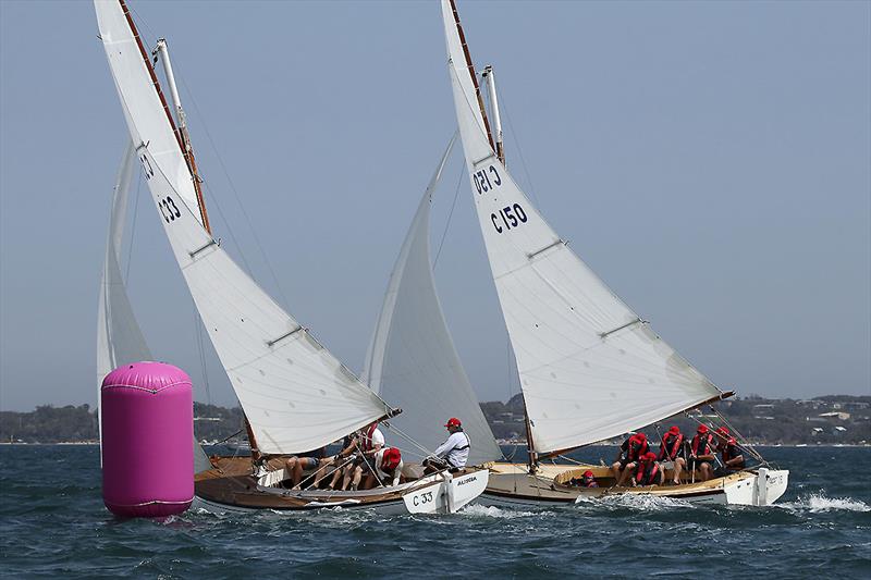 Aliscia skippered by Michael Cantwell leads Peter Pan skippered by Nick Sankey who had two firsts today. Congratulations. - photo © A.J. McKinnon