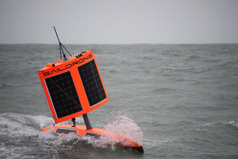 SD 1020 approaches Point Bluff, New Zealand, in stormy conditions after finishing the First Saildrone Antarctic Circumnavigation, sailing 22,000 kilometers around the Southern Ocean in 196 days. - photo © Saildrone