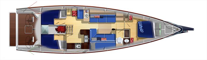 LM46 hull #2 `Arcadia` - Port and Starboard Aft Cabins photo copyright Lyman-Morse Boatbuilding taken at  and featuring the Cruising Yacht class