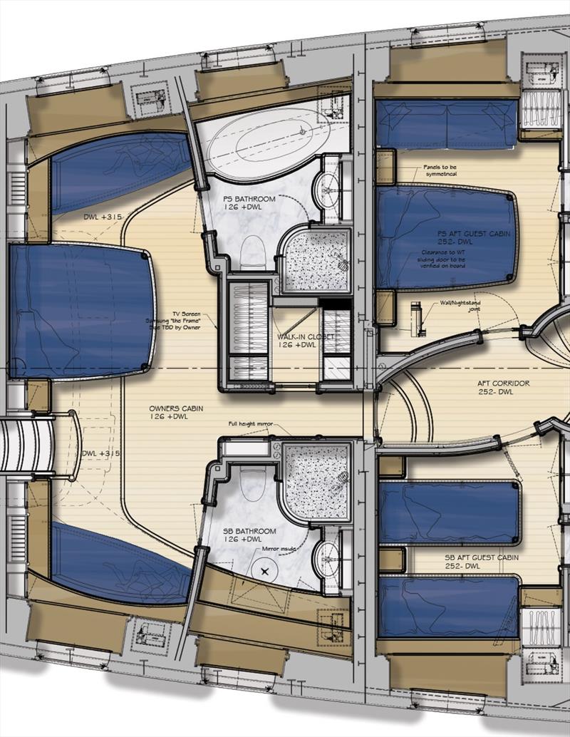 Layout before and after conversion by Huisfit - photo © Royal Huisman