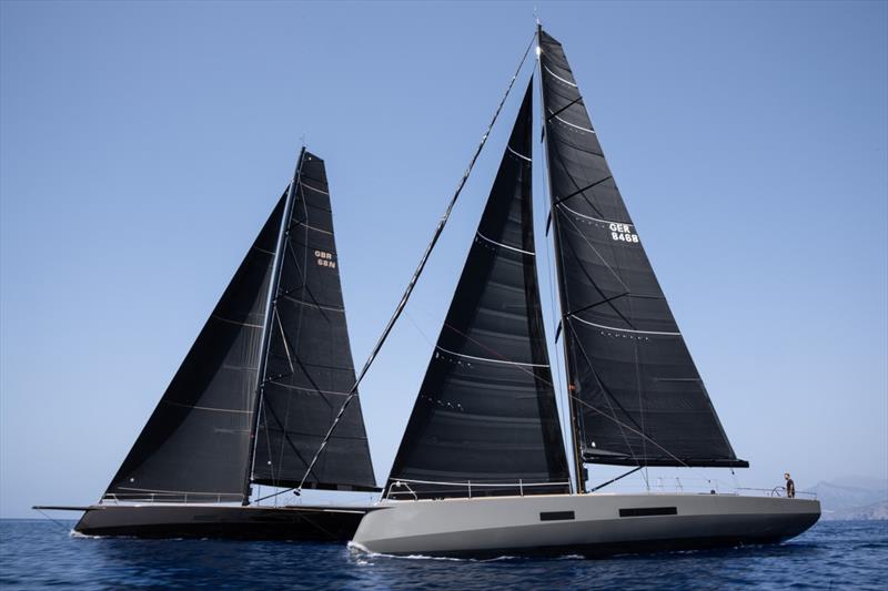 The Baltic 68 Café Racer sisters, Pink Gin Verde and Open Season sailing off Soller, Mallorca earlier this summer - photo © Baltic Yachts