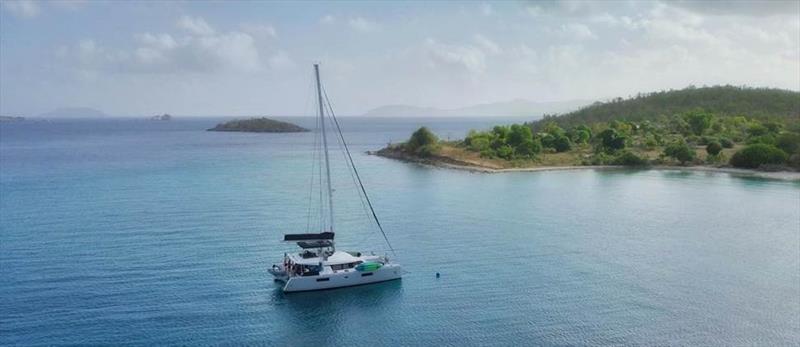 Charter yacht moored in a beautiful U.S. Virgin Islands anchorage photo copyright Steve McCauley taken at  and featuring the Cruising Yacht class