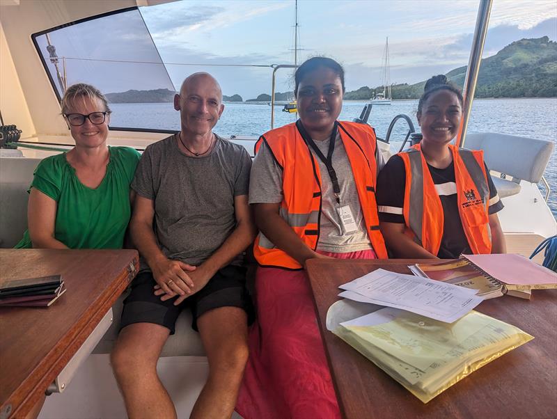 World ARC - Fiji - Lomaloma Solaris Checking In - photo © World Cruising Club