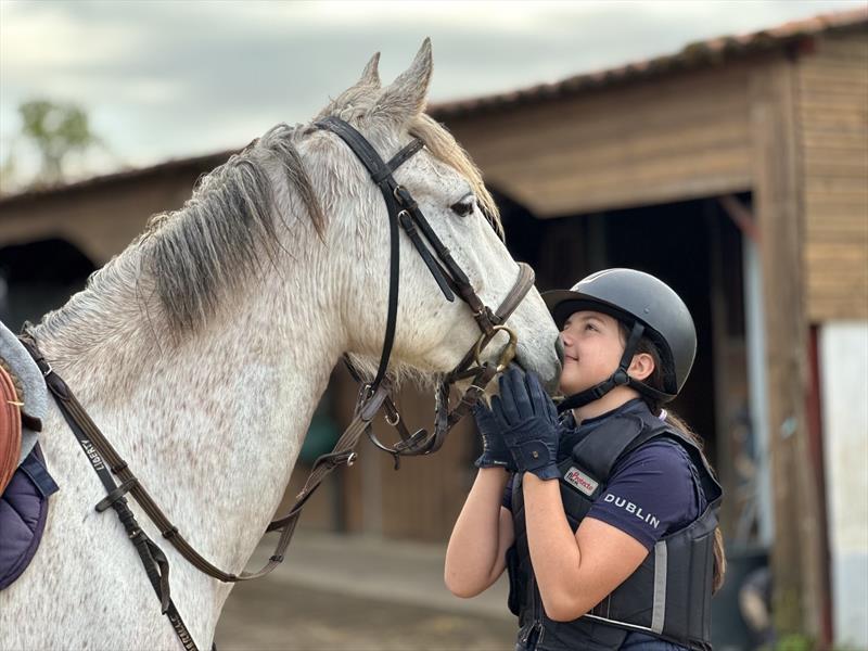 Sophia's riding lesson at La Flotte, Île de Ré, France - photo © Kim Lawler