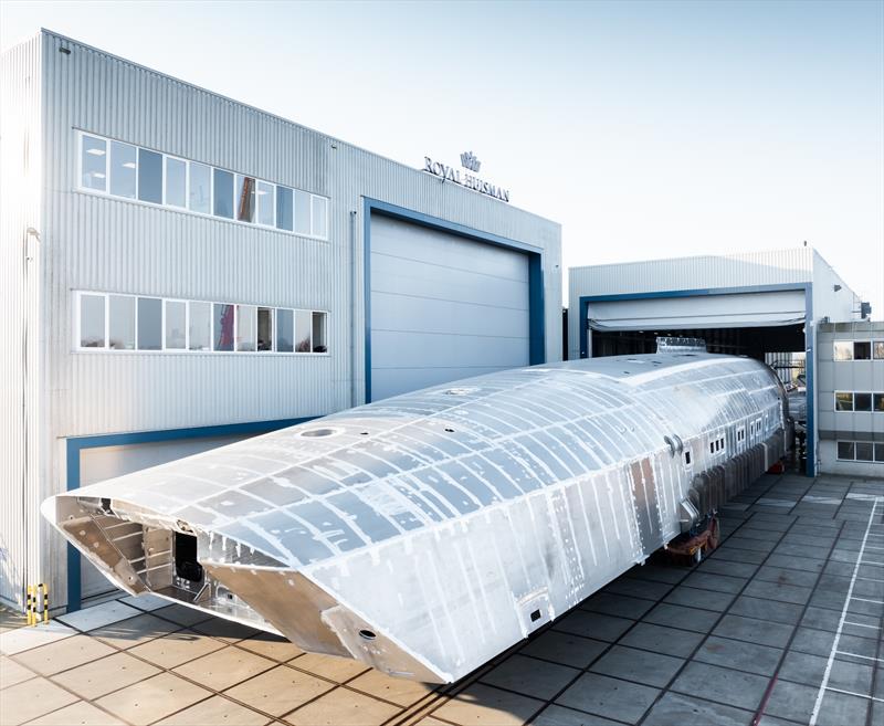 Project 412 upright and revealing her full scale - photo © Royal Huisman