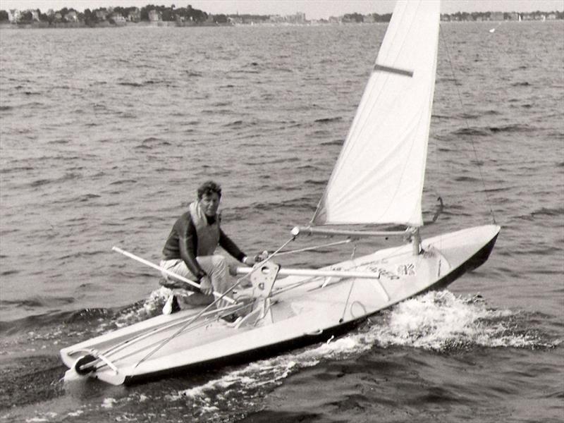 Jack Knights wasn't just an insightful journalist, but a top helm in his own right and a clever innovator – seen here on his entry for the 1965 IYRU Singlehander Trials - photo © Archive