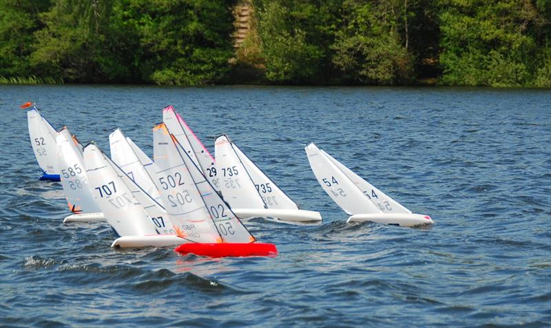 A cracking start by Nigel Barrow 54 during the DF95 M&S Travellers Event 2 for the ASH Trophy at Guildford Model Yacht Club photo copyright Roger Stollery taken at Guildford Model Yacht Club and featuring the DF95 class
