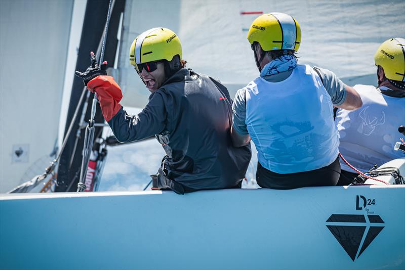 Sarah Michaux, 13-year old Opti sailor from St. Martin Voiles Pour Tous (SMVT), enjoyed her time going full speed on a Diam 24 - photo © Laurens Morel