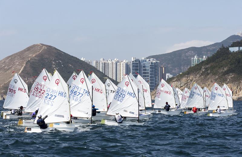A flock of Optimists? Hong Kong Raceweek 2019 photo copyright RHKYC / Guy Nowell taken at Royal Hong Kong Yacht Club and featuring the Dinghy class