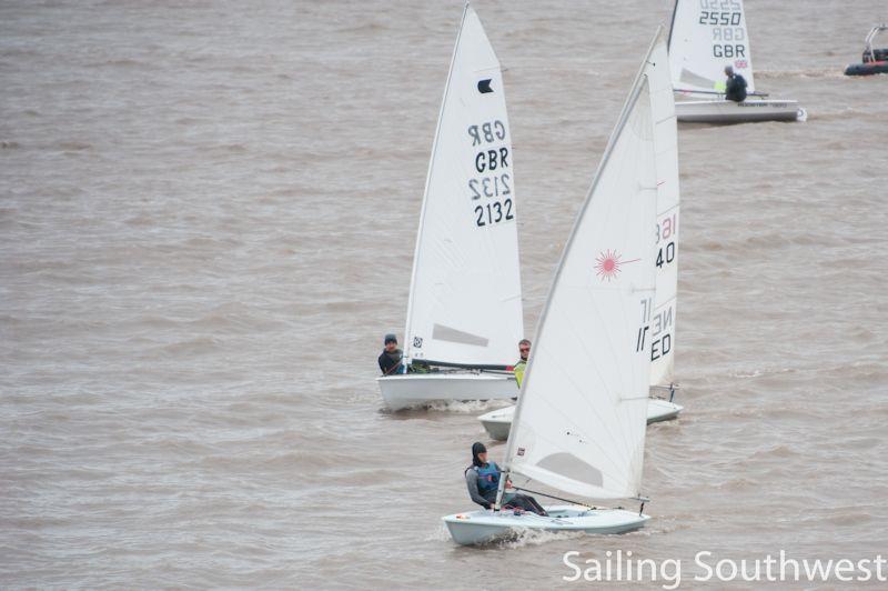 Ben Flower (17) and Gavin Polloin (OK) in the Channel Chop - part of the Sailing Southwest Winter Series photo copyright Lottie Miles taken at Portishead Yacht & Sailing Club and featuring the Dinghy class