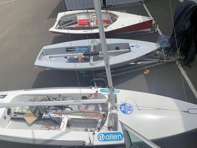 Tom Gillard at work on his fleet of dinghies photo copyright Tom Gillard taken at  and featuring the Dinghy class