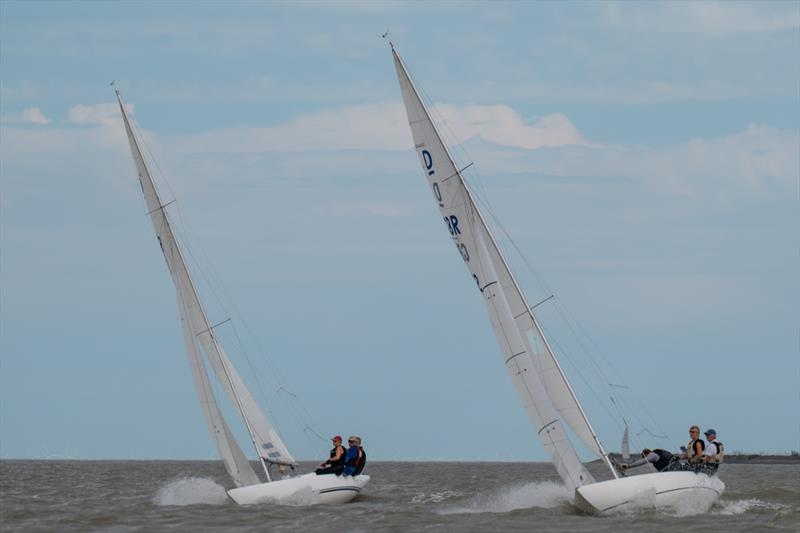 Neck on neck racing between International Dragons during Burnham Week 2025 - photo © Petru Balau Sports Photography / sports.hub47.com