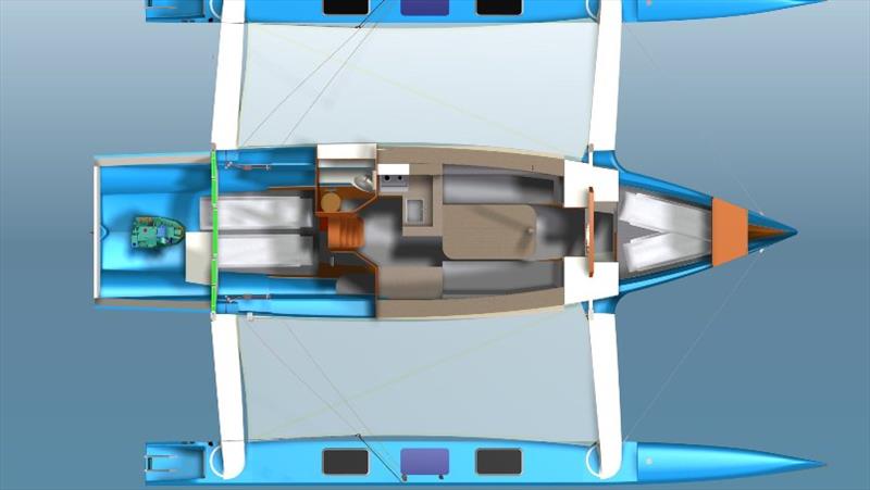 Dragonfly 40 top view inside photo copyright The Multihull Group taken at  and featuring the Dragonfly class