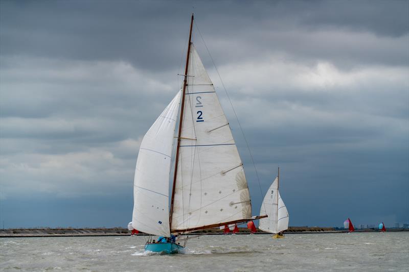 Ian Wilson's ECOD Widgeon sails during Burnham Week 2025 - photo © Petru Balau Sports Photography / sports.hub47.com
