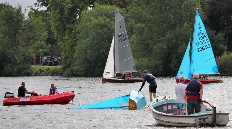 Rob Brignell (Twickenham) got his Ent back up in the final race at the Minima Regatta 2022, but sadly had to retire. Merlin 1288 is class winner Nick Armfield's, Enterprise 22655 is Richard Shillito of Minima - photo © Rehanna Neky