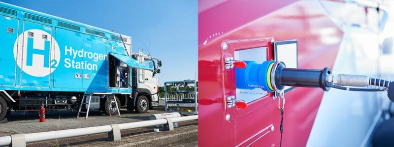 High-pressure hydrogen refueling test at 70MPa. - photo © Yanmar Marine