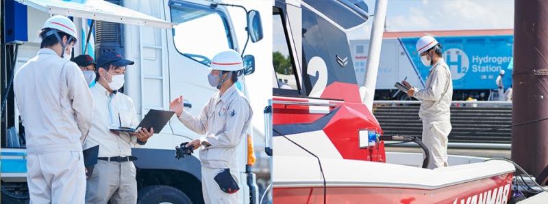 Demonstration of high-pressure refueling. - photo © Yanmar Marine