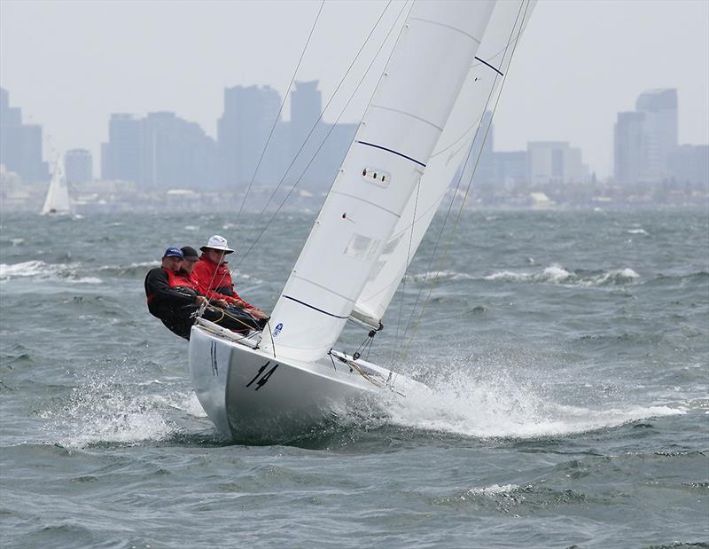 Havoc won the day – Iain Murray, Colin Beashel and Richie Allanson on day 1 of the 2020 Etchells Australian Championship photo copyright John Curnow taken at Royal Brighton Yacht Club and featuring the Etchells class