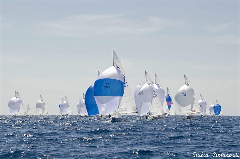 Day 2 of the Etchells World Championships photo copyright Giulia Cimarosti taken at Cala De'Medici Yacht Club and featuring the Etchells class