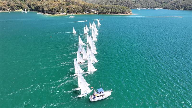 Etchells NSW State Championship 2024 - Start off Scotland Island in NE photo copyright Terry Calley for Hippodrone taken at Royal Prince Alfred Yacht Club and featuring the Etchells class